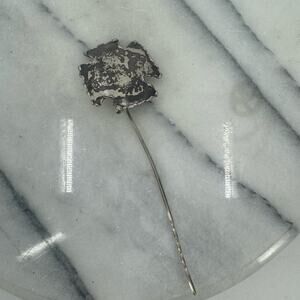 Rustic western Bpeo silver cross hair stick